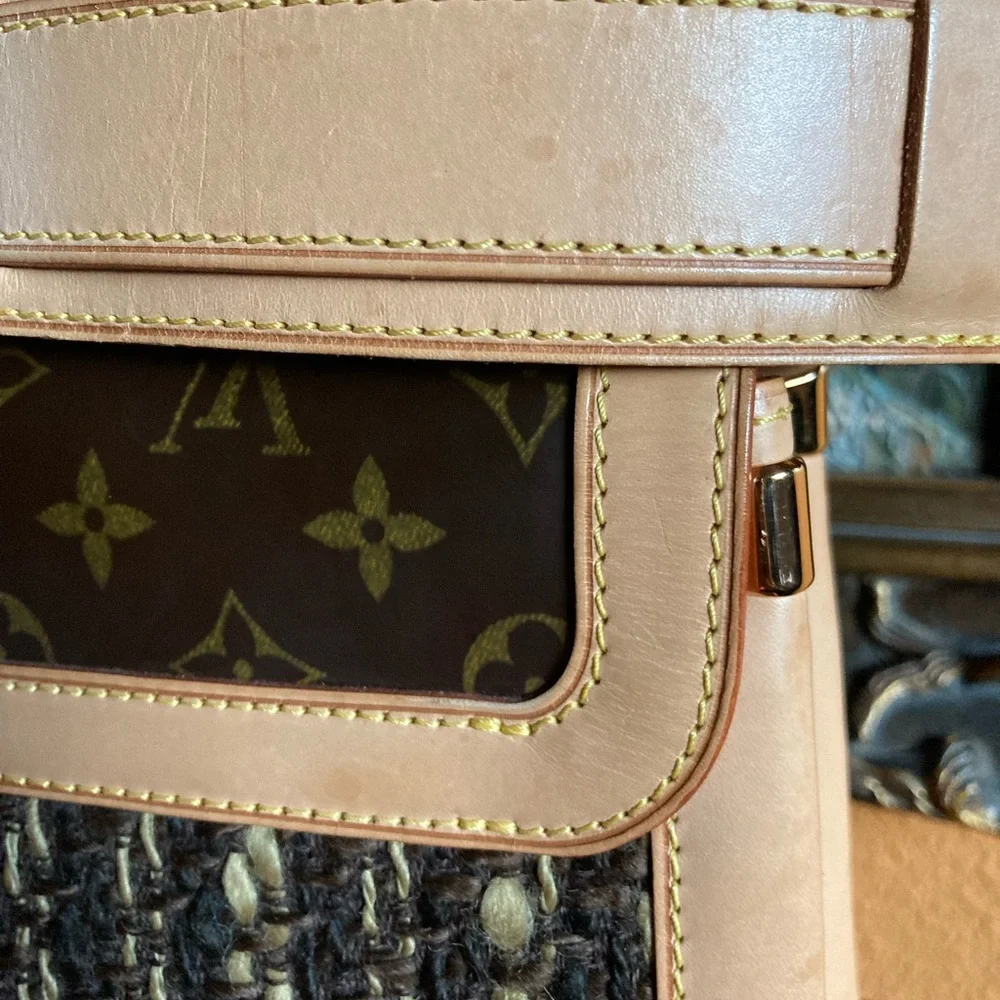 Rare Made in France Louis Vuitton handbag monogram ambre tweedy GM - Picture 3 of 16